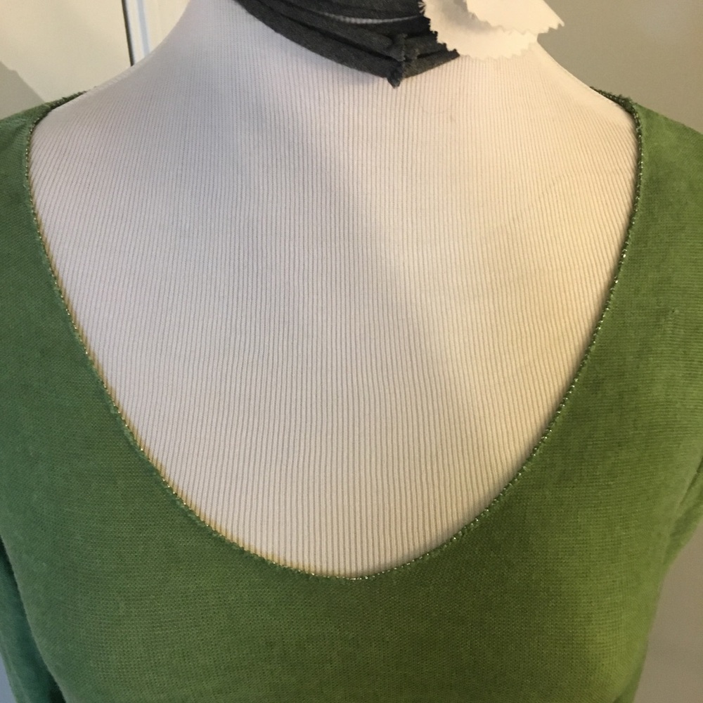 Italian Lime Green Long Sleeve V-Neck